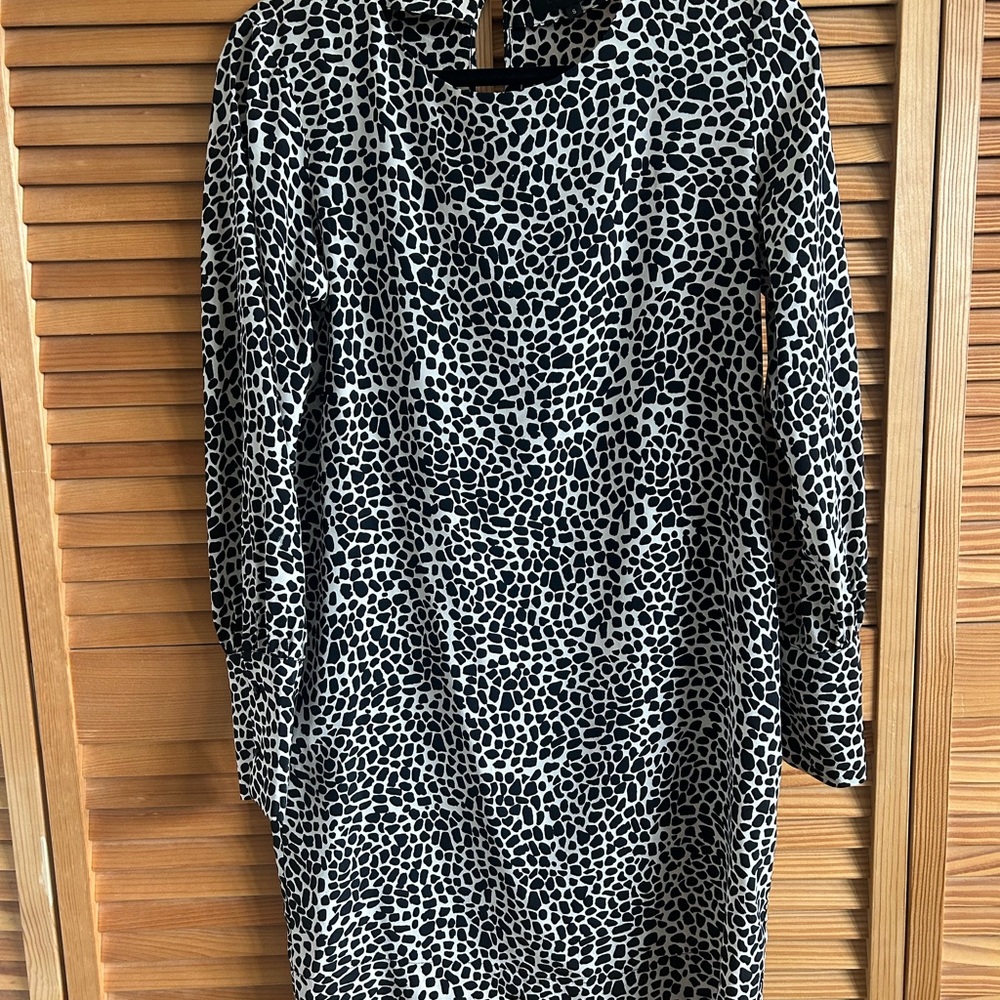 Nili Lotan Black and White Long Sleeve Dress